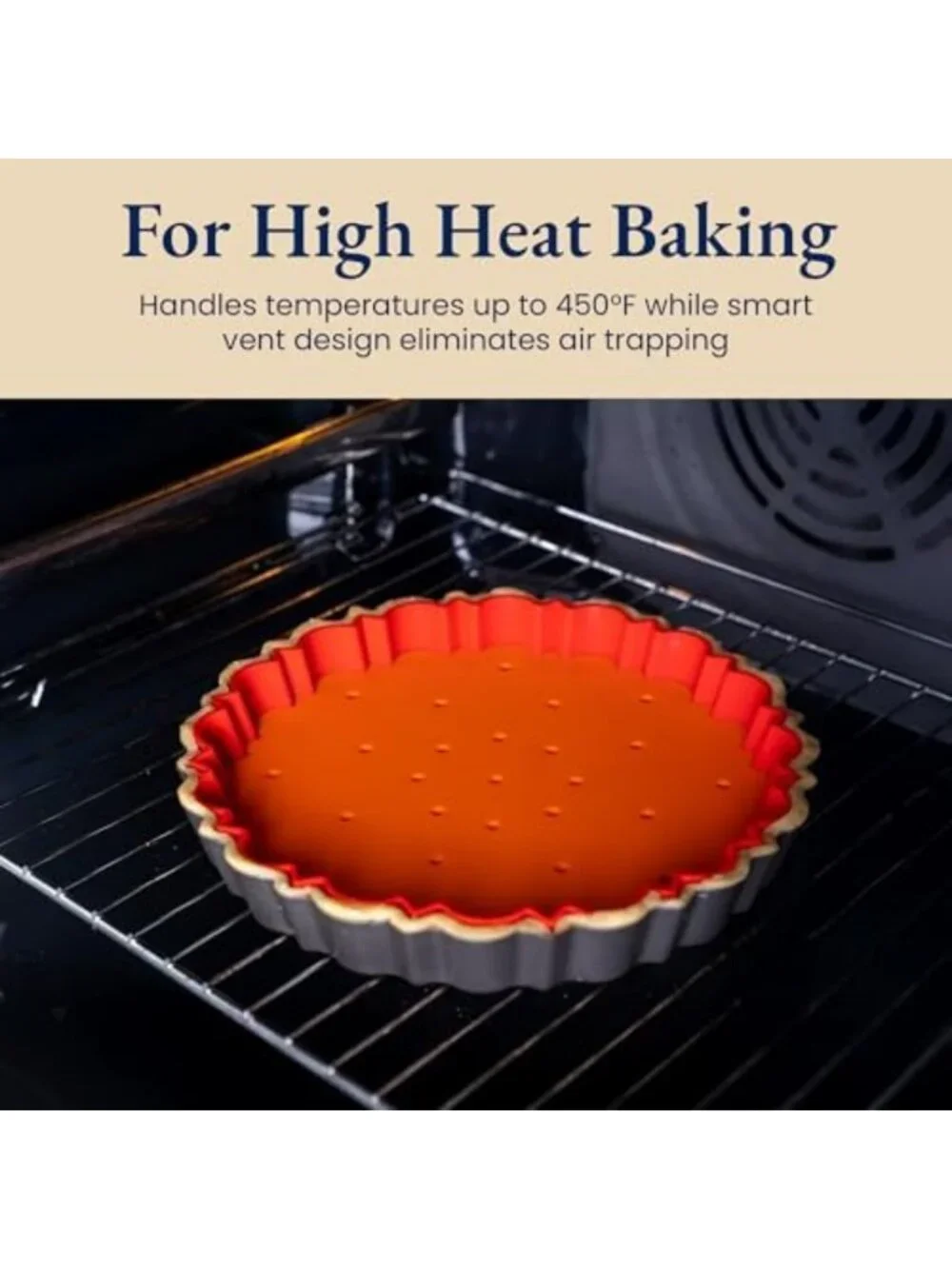 9-Inch Nonstick Fluted Tart Pan Set with Removable Bottom & Silicone Crust